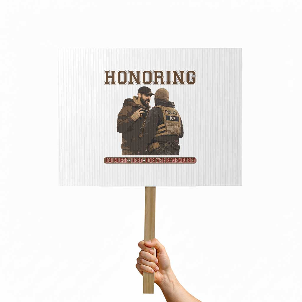 Honoring Alex Pretti ICU Nurse Tribute Support Gift Protest Sign TS12 Horizontal 18