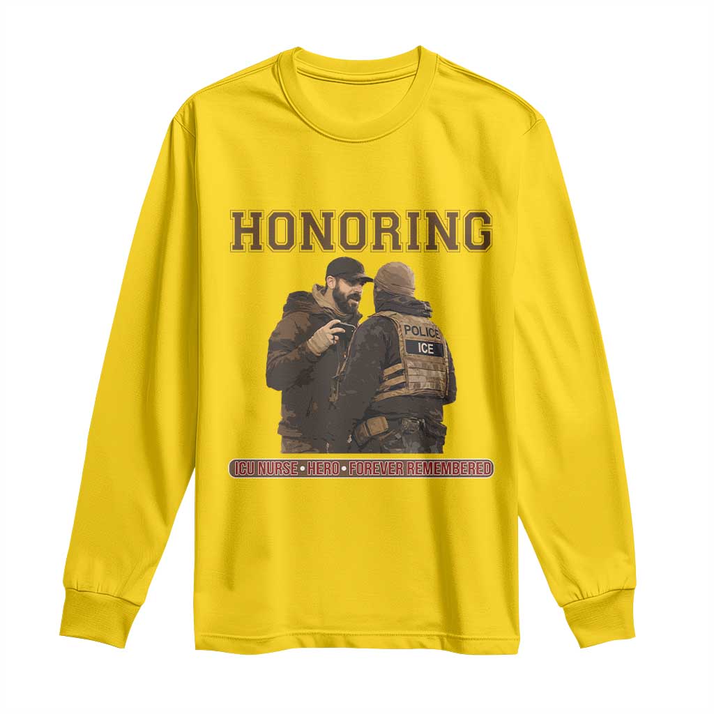 Honoring Alex Pretti ICU Nurse Tribute Support Gift Long Sleeve Shirt TS12 Daisy Print Your Wear