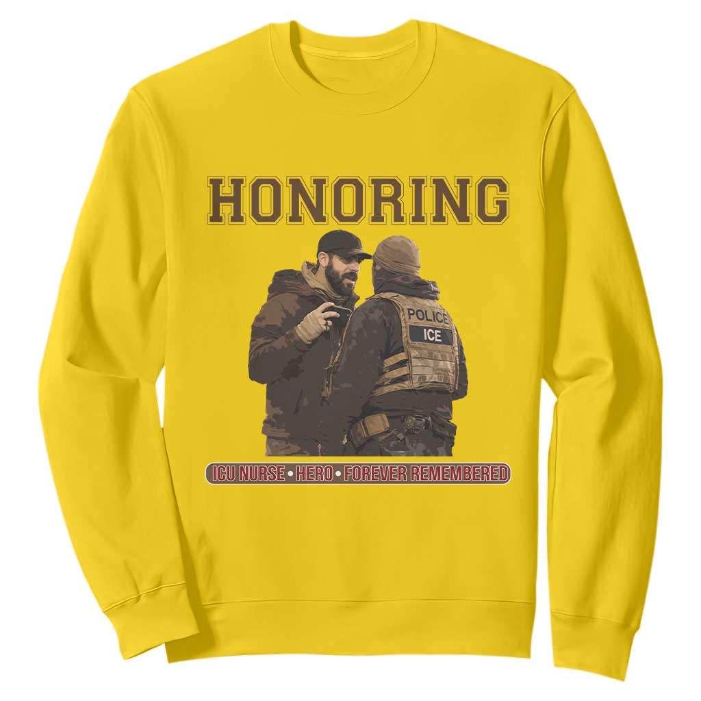 Honoring Alex Pretti ICU Nurse Tribute Support Gift Sweatshirt TS12 Daisy Print Your Wear
