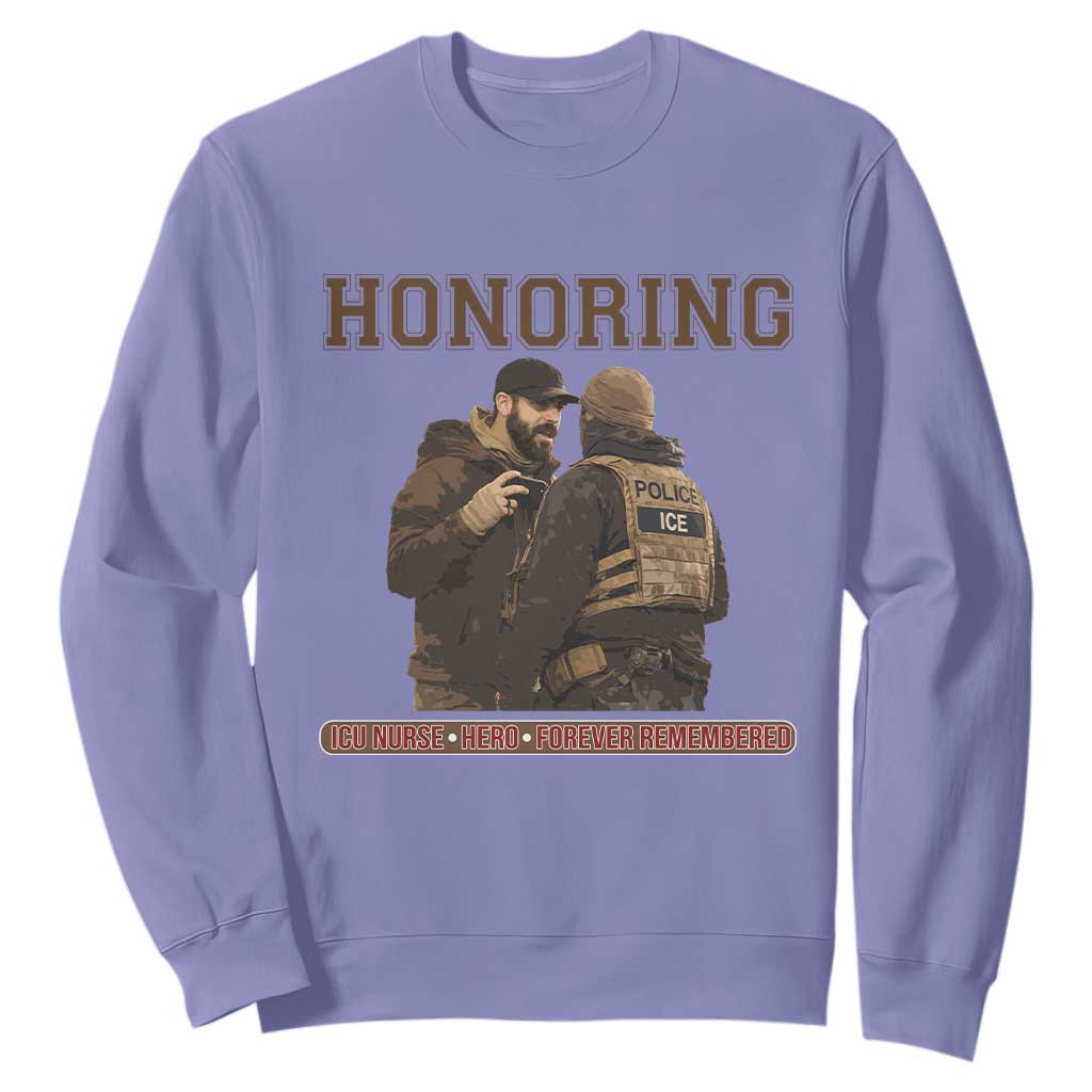 Honoring Alex Pretti ICU Nurse Tribute Support Gift Sweatshirt TS12 Violet Print Your Wear