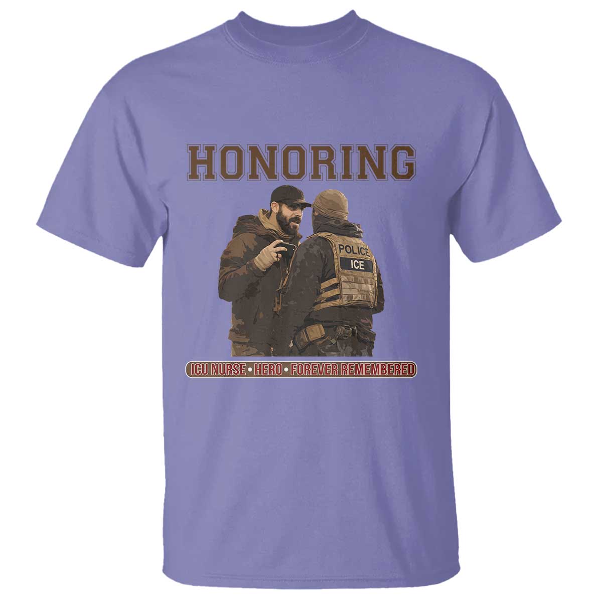 Honoring Alex Pretti ICU Nurse Tribute Support Gift T Shirt TS12 Violet Print Your Wear