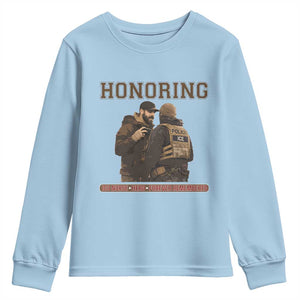 Honoring Alex Pretti ICU Nurse Tribute Support Gift Youth Sweatshirt TS12 Light Blue Print Your Wear
