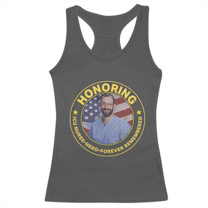 Alex Pretti Memorial Healthcare Hero Racerback Tank Top Minneapolis Support Gift TS12 Dark Heather Print Your Wear
