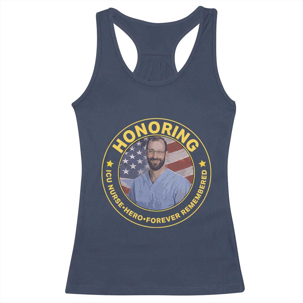 Alex Pretti Memorial Healthcare Hero Racerback Tank Top Minneapolis Support Gift TS12 Navy Print Your Wear