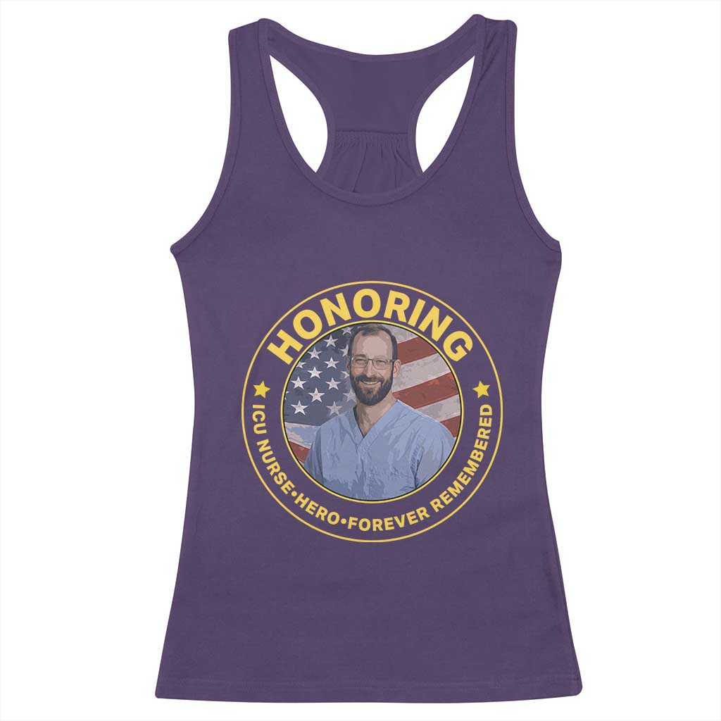 Alex Pretti Memorial Healthcare Hero Racerback Tank Top Minneapolis Support Gift TS12 Purple Print Your Wear