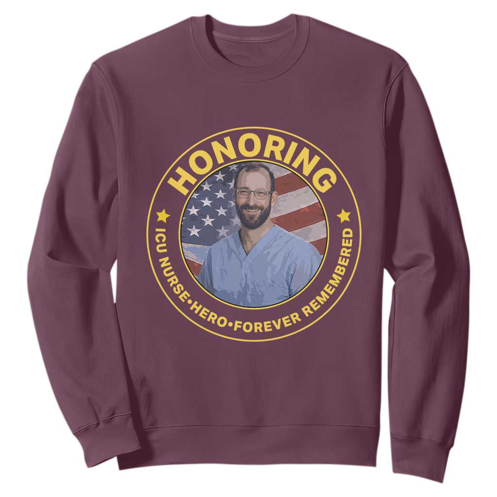 Alex Pretti Memorial Healthcare Hero Sweatshirt Minneapolis Support Gift TS12 Maroon Print Your Wear