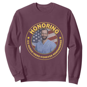Alex Pretti Memorial Healthcare Hero Sweatshirt Minneapolis Support Gift TS12 Maroon Print Your Wear