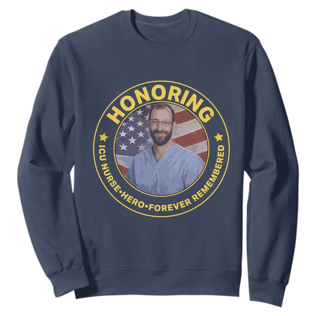 Alex Pretti Memorial Healthcare Hero Sweatshirt Minneapolis Support Gift TS12 Navy Print Your Wear