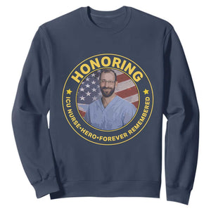 Alex Pretti Memorial Healthcare Hero Sweatshirt Minneapolis Support Gift TS12 Navy Print Your Wear