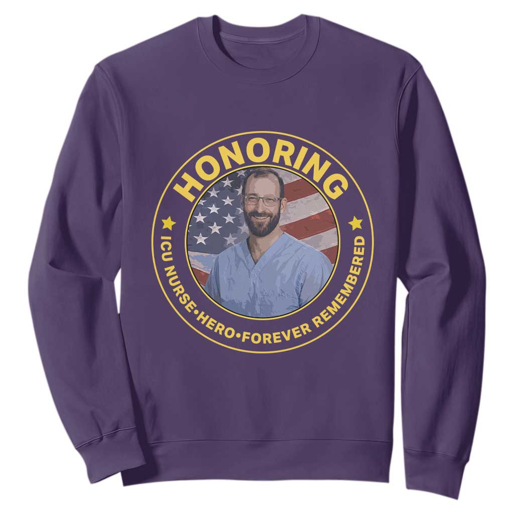 Alex Pretti Memorial Healthcare Hero Sweatshirt Minneapolis Support Gift TS12 Purple Print Your Wear