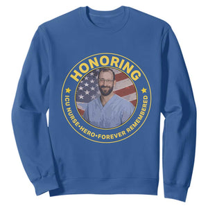 Alex Pretti Memorial Healthcare Hero Sweatshirt Minneapolis Support Gift TS12 Royal Blue Print Your Wear