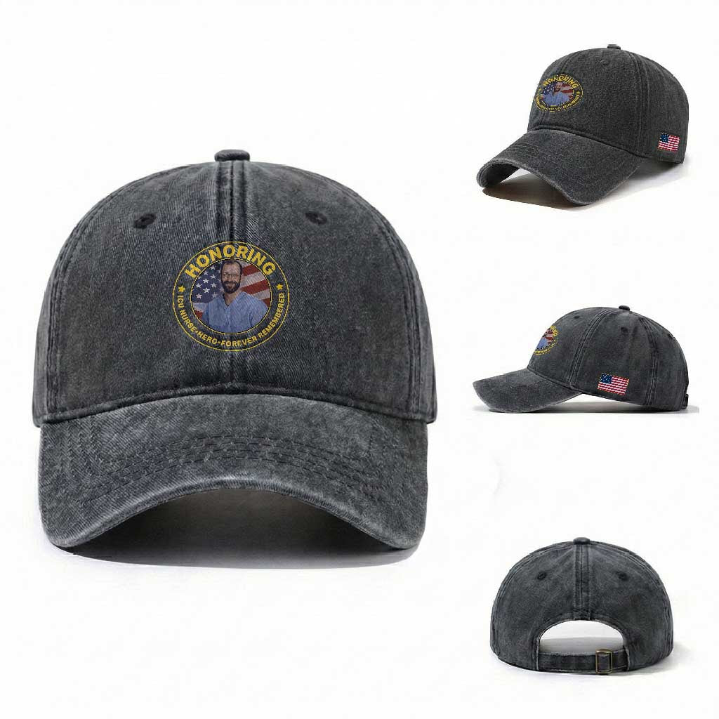 Alex Pretti Memorial Healthcare Hero Washed Cotton Baseball Cap Minneapolis Support Gift TS12 Washed Cap Universal Fit Dark Gray Print Your Wear