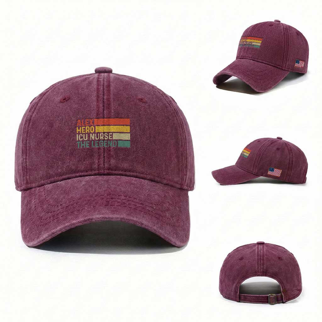 Vintage Retro Gift Washed Cotton Baseball Cap Vintage Retro Gift TS12 Washed Cap Universal Fit Burgundy Print Your Wear