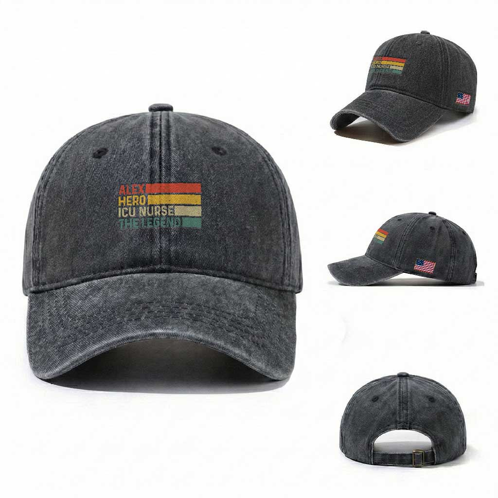 Vintage Retro Gift Washed Cotton Baseball Cap Vintage Retro Gift TS12 Washed Cap Universal Fit Dark Gray Print Your Wear