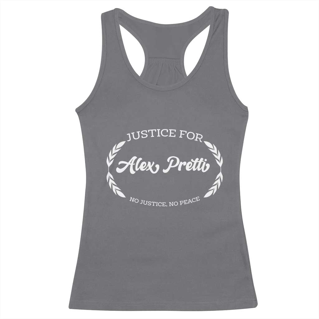 Justice For Alex Pretti Racerback Tank Top Abolish ICE Protest Minneapolis Support Gift TS12 Charcoal Print Your Wear