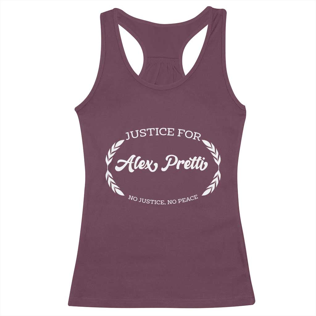 Justice For Alex Pretti Racerback Tank Top Abolish ICE Protest Minneapolis Support Gift TS12 Maroon Print Your Wear