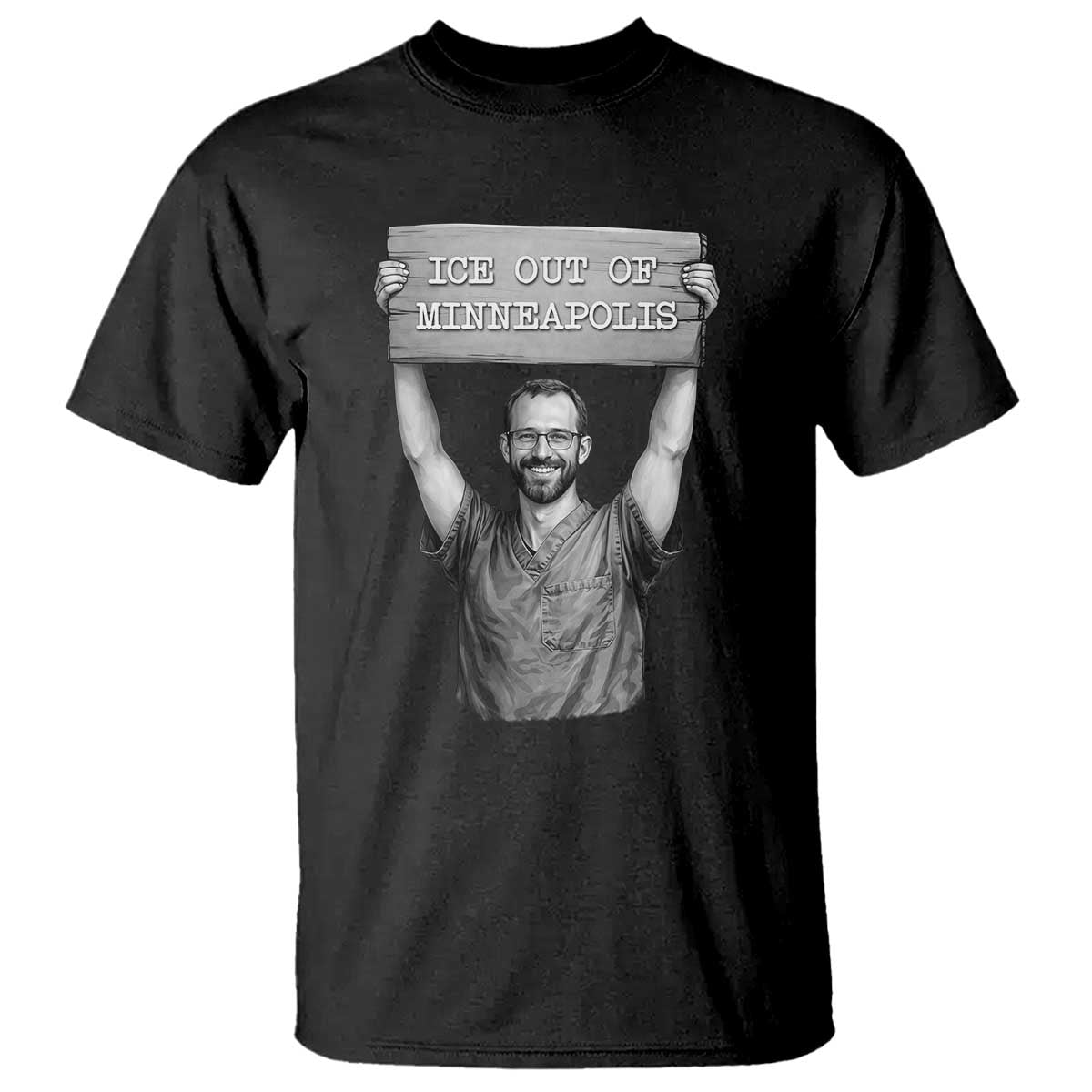 Ice Out Of Minneapolis T Shirt Alex Pretti Memorial ICU Nurse Tribute Support TS12 Black Print Your Wear