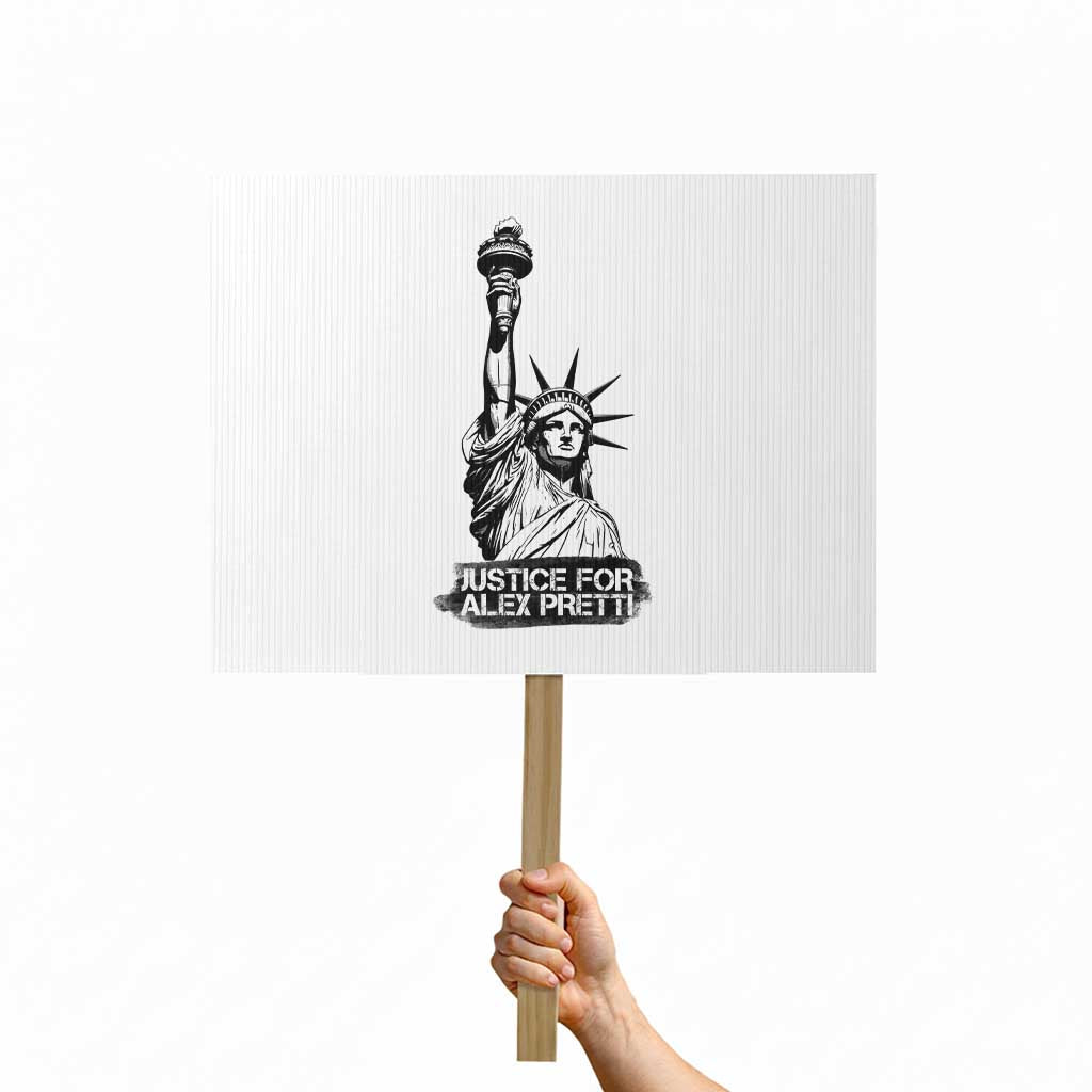 Justice For Alex Pretti Protest Sign Statue Of Liberty Support Gift TS12 Horizontal 18