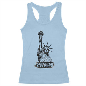 Justice For Alex Pretti Racerback Tank Top Statue Of Liberty Support Gift TS12 Light Blue Print Your Wear
