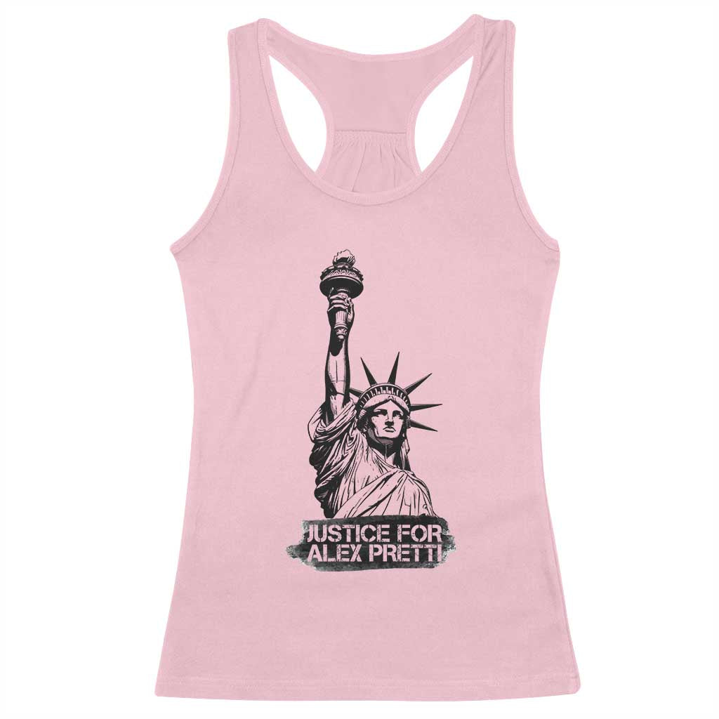 Justice For Alex Pretti Racerback Tank Top Statue Of Liberty Support Gift TS12 Light Pink Print Your Wear