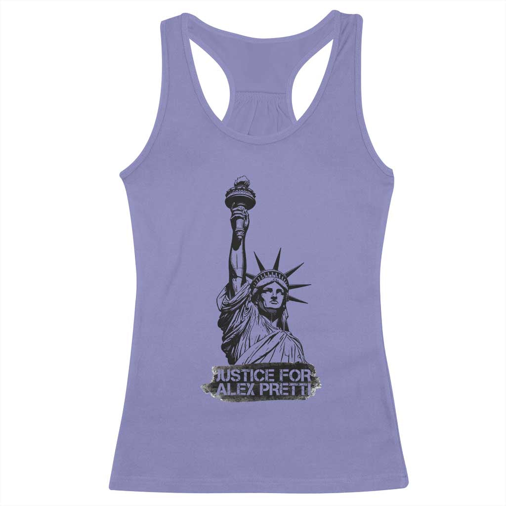 Justice For Alex Pretti Racerback Tank Top Statue Of Liberty Support Gift TS12 Violet Print Your Wear