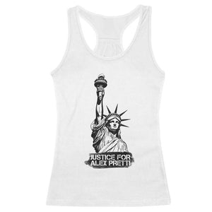 Justice For Alex Pretti Racerback Tank Top Statue Of Liberty Support Gift TS12 White Print Your Wear