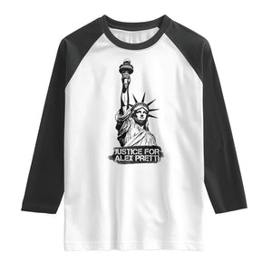Justice For Alex Pretti Raglan Shirt Statue Of Liberty Support Gift TS12 White Black Print Your Wear