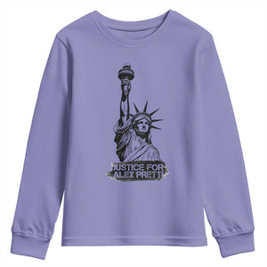 Justice For Alex Pretti Youth Sweatshirt Statue Of Liberty Support Gift TS12 Violet Print Your Wear