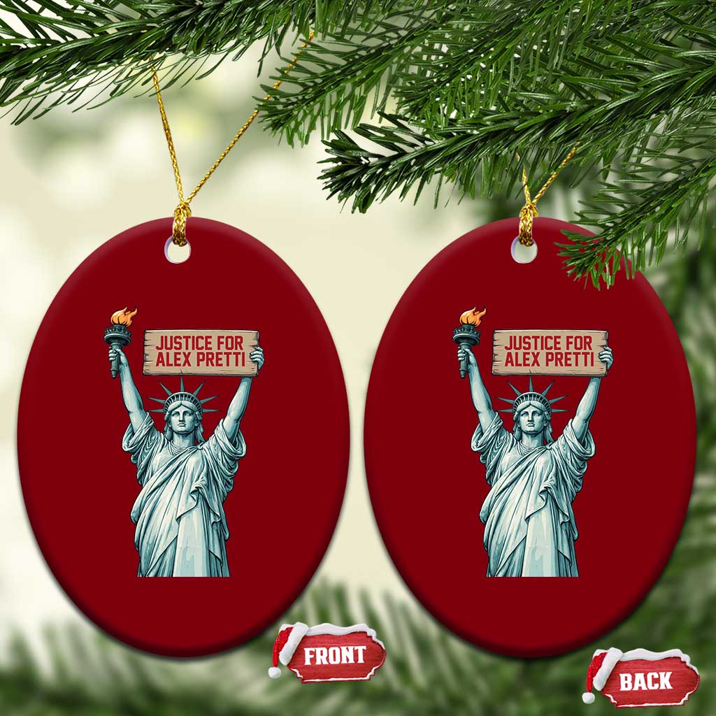 Statue Of Liberty Justice For Alex Pretti Tribute Gift Ceramic Ornament TS12 Print Your Wear