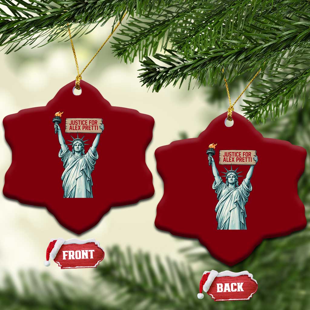Statue Of Liberty Justice For Alex Pretti Tribute Gift Ceramic Ornament TS12 Print Your Wear
