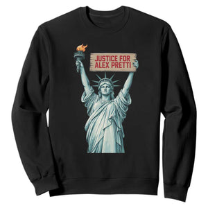 Statue Of Liberty Justice For Alex Pretti Tribute Gift Sweatshirt TS12 Black Print Your Wear