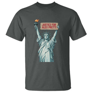 Statue Of Liberty Justice For Alex Pretti Tribute Gift T Shirt TS12 Dark Heather Print Your Wear