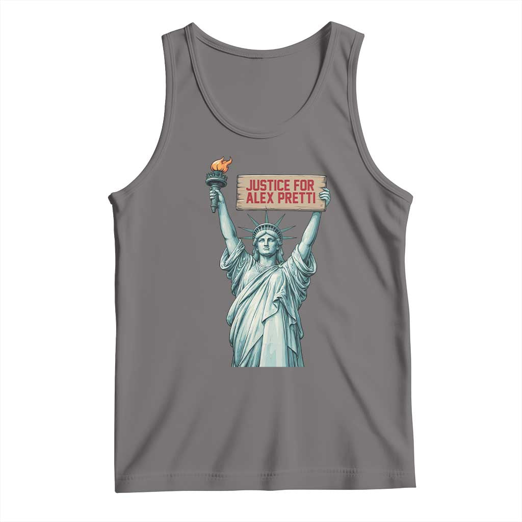 Statue Of Liberty Justice For Alex Pretti Tribute Gift Tank Top TS12 Deep Heather Print Your Wear