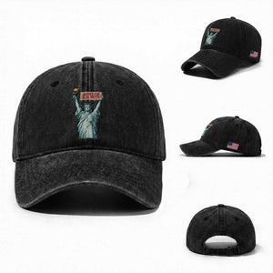 Statue Of Liberty Justice For Alex Pretti Tribute Gift Washed Cotton Baseball Cap TS12 Washed Cap Universal Fit Black Print Your Wear
