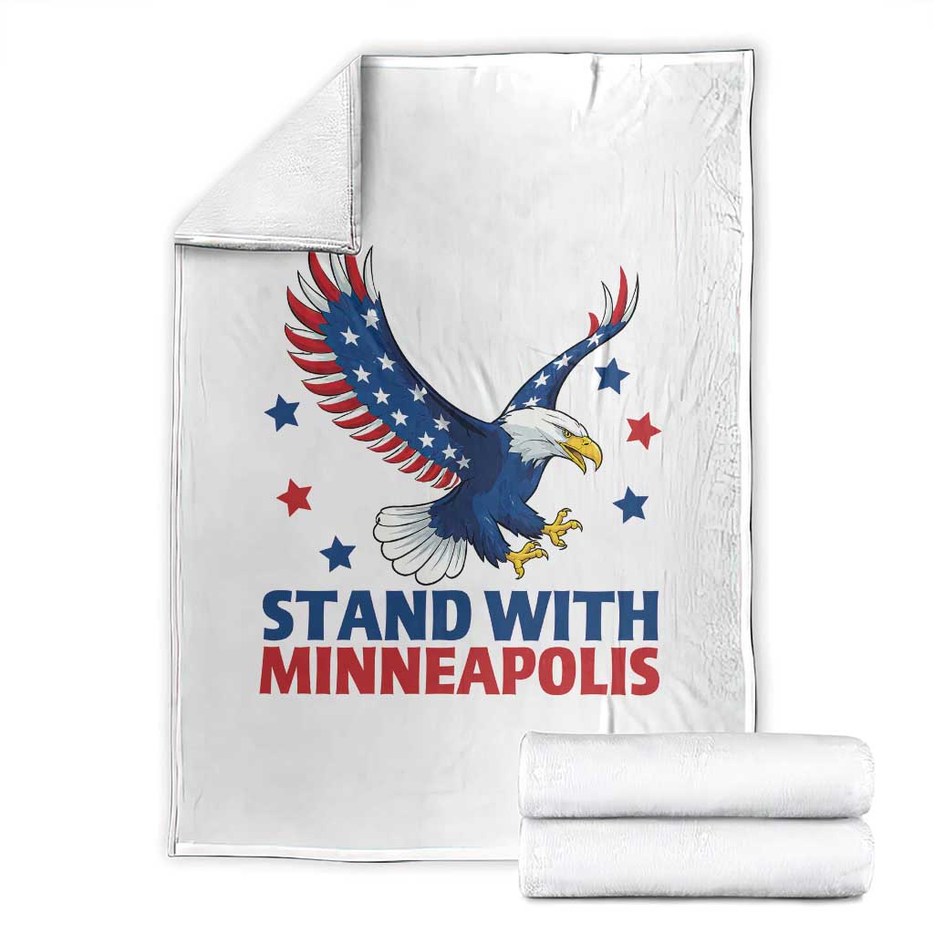 Stand With Minneapolis Throw Blanket American Eagle Protest Gift TS12 White Print Your Wear