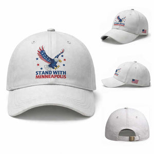 Stand With Minneapolis Baseball Cap American Eagle Protest Gift TS12 Baseball Cap Universal Fit White Print Your Wear