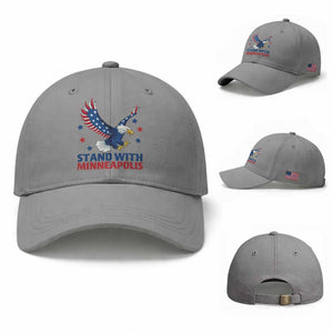 Stand With Minneapolis Baseball Cap American Eagle Protest Gift TS12 Baseball Cap Universal Fit Sport Gray Print Your Wear