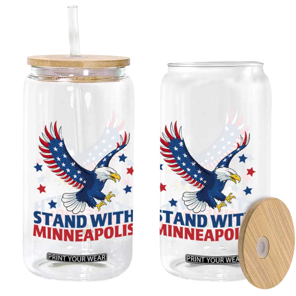 Stand With Minneapolis Glass Can American Eagle Protest Gift TS12 Print Your Wear