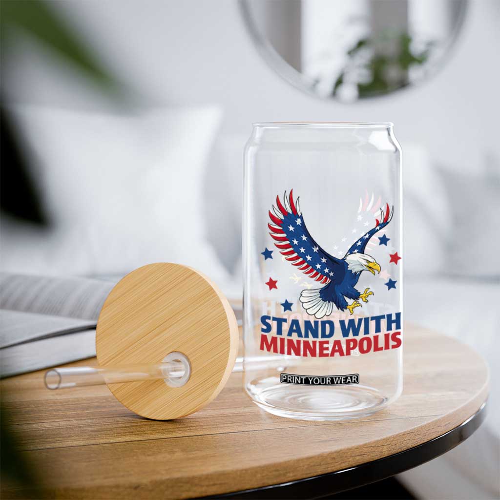 Stand With Minneapolis Glass Can American Eagle Protest Gift TS12 Print Your Wear