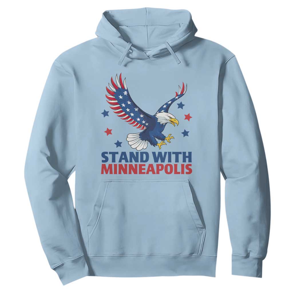 Stand With Minneapolis Hoodie American Eagle Protest Gift TS12 Light Blue Print Your Wear