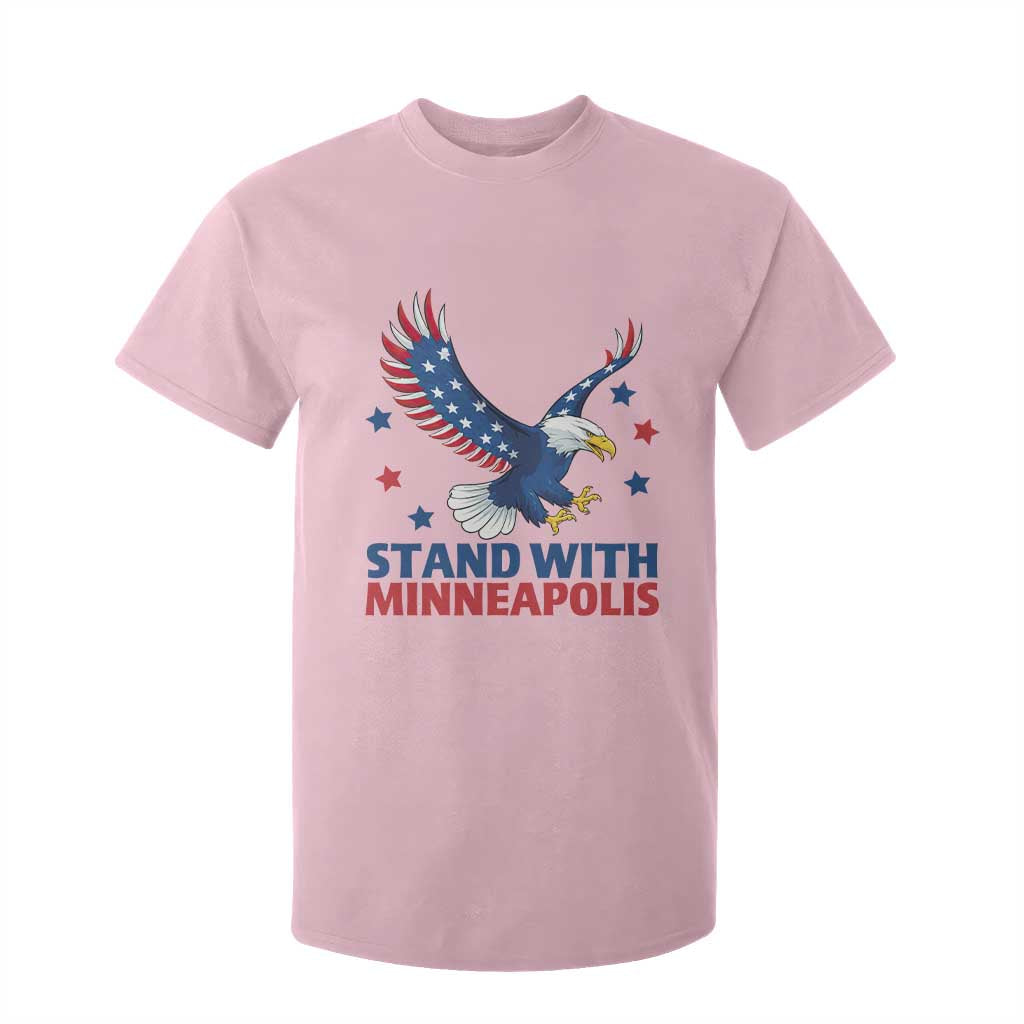 Stand With Minneapolis T Shirt For Kid American Eagle Protest Gift TS12 Light Pink Print Your Wear