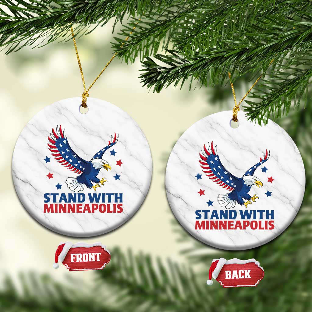 Stand With Minneapolis Ceramic Ornament American Eagle Protest Gift TS12 1pc White Marble Print Your Wear