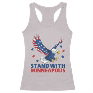 Stand With Minneapolis Racerback Tank Top American Eagle Protest Gift TS12 Ice Gray Print Your Wear