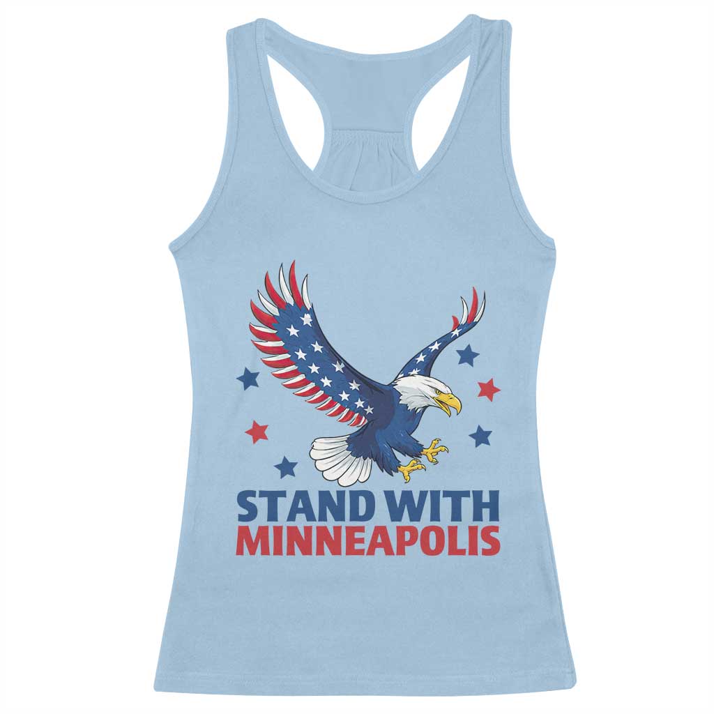 Stand With Minneapolis Racerback Tank Top American Eagle Protest Gift TS12 Light Blue Print Your Wear
