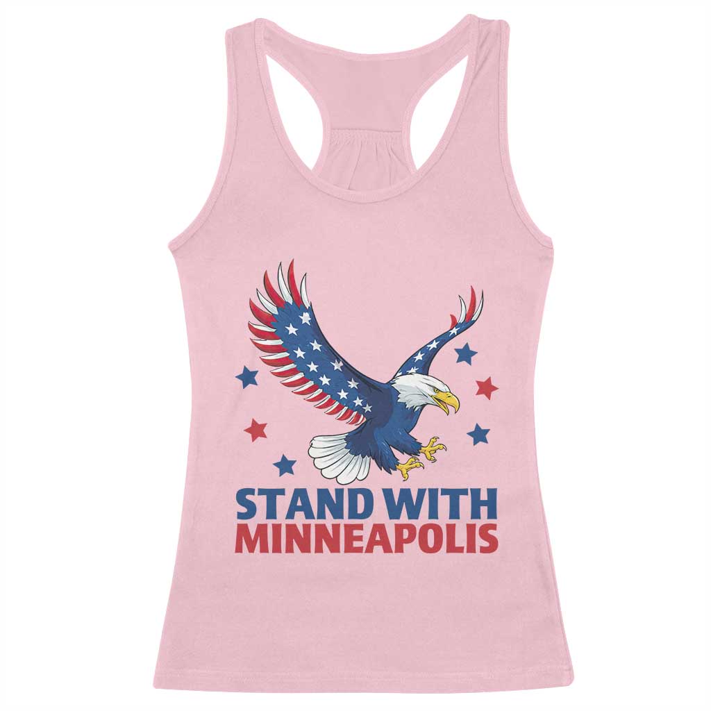 Stand With Minneapolis Racerback Tank Top American Eagle Protest Gift TS12 Light Pink Print Your Wear