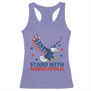Stand With Minneapolis Racerback Tank Top American Eagle Protest Gift TS12 Violet Print Your Wear
