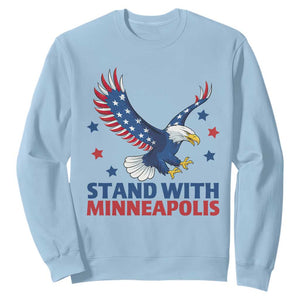 Stand With Minneapolis Sweatshirt American Eagle Protest Gift TS12 Light Blue Print Your Wear