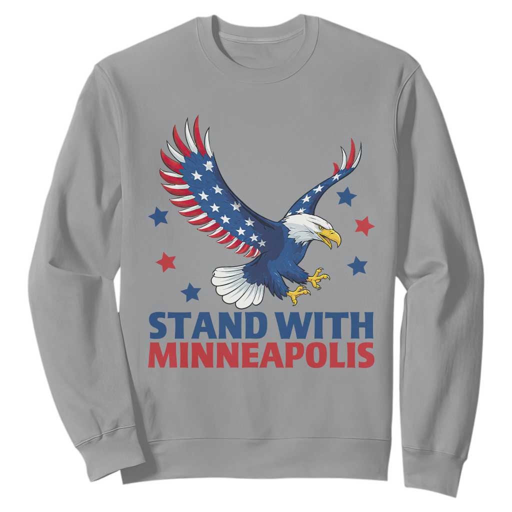 Stand With Minneapolis Sweatshirt American Eagle Protest Gift TS12 Sport Gray Print Your Wear