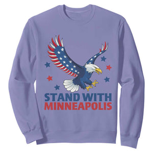 Stand With Minneapolis Sweatshirt American Eagle Protest Gift TS12 Violet Print Your Wear