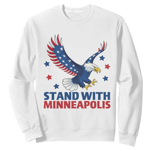 Stand With Minneapolis Sweatshirt American Eagle Protest Gift TS12 White Print Your Wear